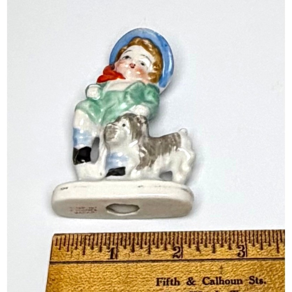 Vintage Occupied Japan Boy and Dog Figurine Ceramic‎ Collectible - Picture 4 of 5